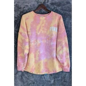 Victoria Secre Pink Sweatshirt Orange Pink Ty dye Med Summer Nights, Beach Vibes